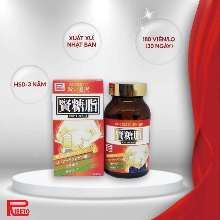KEN TOU SHI 180 viên Nhật Bản – Hỗ trợ giảm cân, giảm mỡ nội tạng, kiểm soát đường huyế
