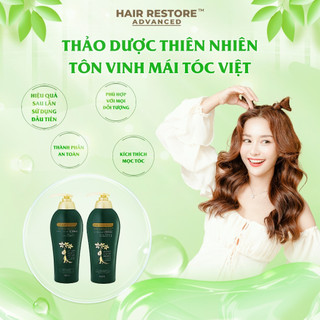 Combo Dầu Gội + Xả Phục Hồi Hư Tổn Và Giảm Rụng Tóc Hair Restore Advanced - Giúp Tóc Chắc Khỏe Hơn 450ml