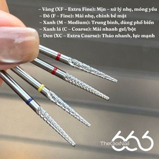 Đầu Mài Carbide Titan Cao Cấp T13 – T91 | Đầu Mài Khoé Bột, Mài Tinh Kiểu Nga | Đầu Mài Thuôn Nhọn F, M, XF Nail666