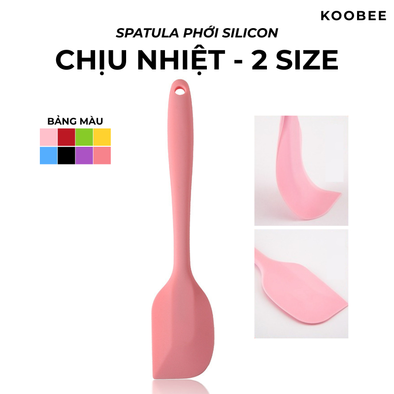 Phới Trộn Bột Silicon Cán Đúc Liền Chịu Nhiệt Cao Cấp KOOBEE - Spatula Dùng Đánh Bột, Vét Kem, Đảo Lật Thức Ăn (PKB03)