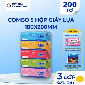 Combo Khăn Giấy Lụa Hộp Vyly Lovely 200 Tờ 180x200mm 3 Lớp Cty Giấy Thành Công - Hàng Cao Cấp Chất Lượng