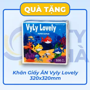 Khăn Giấy Ăn Vyly Lovely 320x320mm 1 Lớp 100 Tờ/Gói