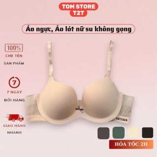T2T Áo ngực, Áo lót nữ su không gọng nâng ngực cup chéo đệm vừa quai thoáng khí