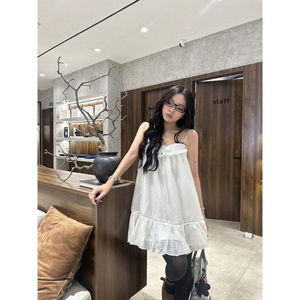 Đầm Nữ QUICY DRESS Form Babydoll Thắt Nơ Nhí Đáng Yêu SECODEE