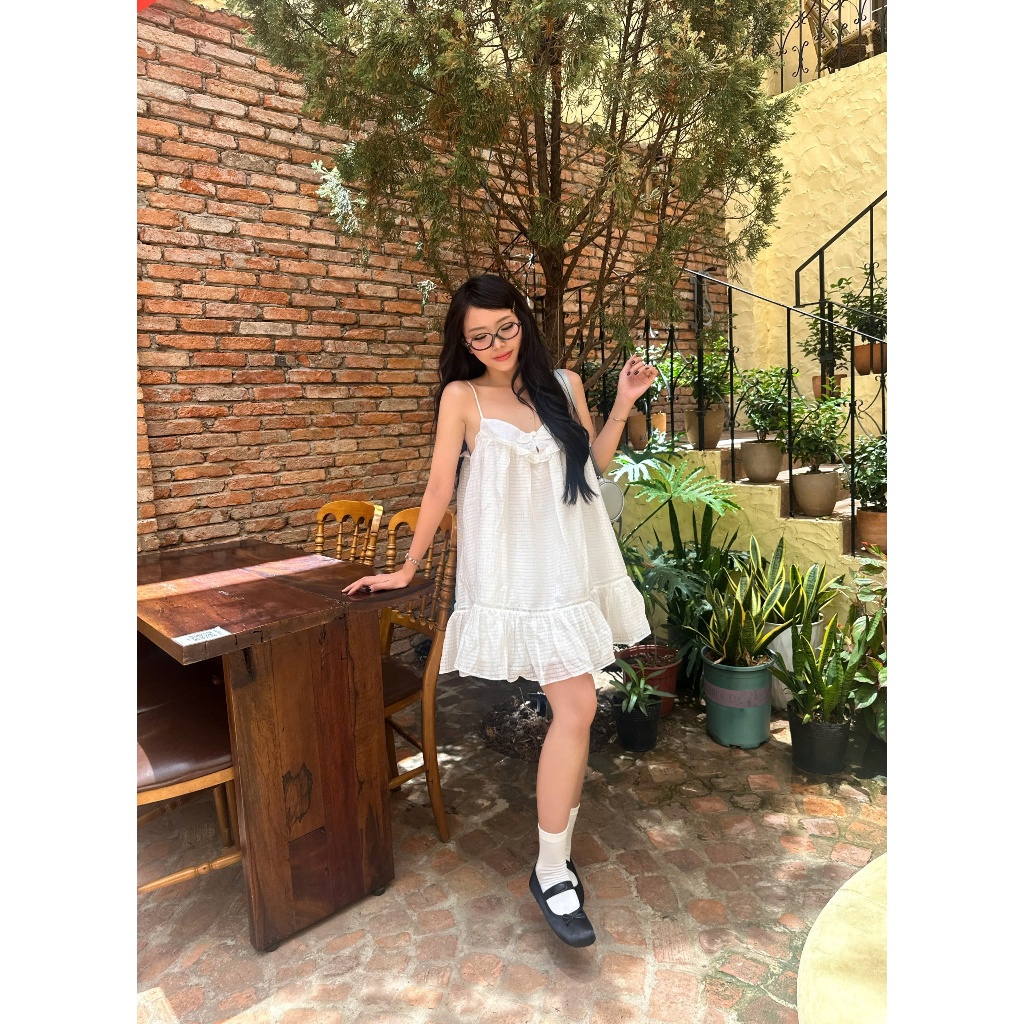 Đầm Nữ QUICY DRESS Form Babydoll Thắt Nơ Nhí Đáng Yêu SECODEE