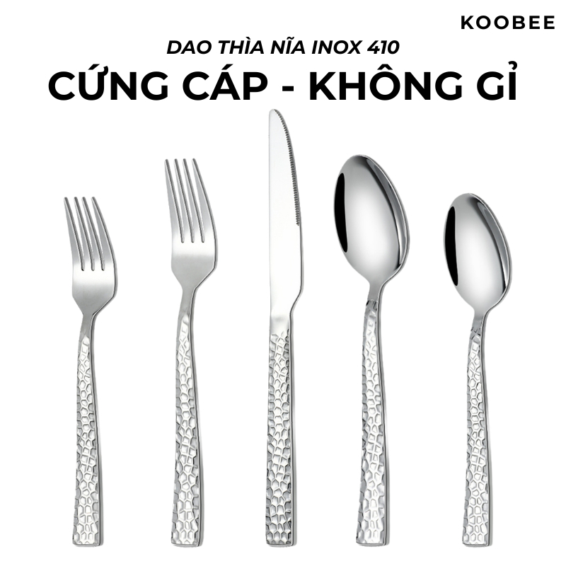 Bộ Dao Muỗng Nĩa Inox 410 Vân Kim Cương Cao Cấp – Dùng Ăn Bít Tết, Món Âu, Chuyên Cho Nhà Hàng – Khách Sạn | 193