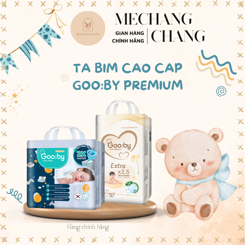 [GIÁ SIÊU TỐT - CHÍNH HÃNG] Tã bỉm Gooby Premium mỏng mềm mại, chống tràn, an toàn, siêu thấm công nghệ Hàn Quốc