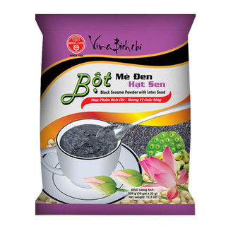 Bột Mè Đen Hạt Sen có đường (350gr/gói) Bích Chi - Thùng 10 Gói