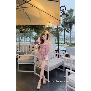 SET ÁO 2S TẦNG XẾP LY ĐÍNH HOA MIX QUẦN HOT HIT