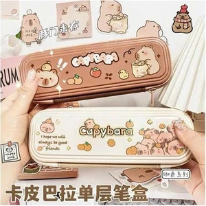 Hộp Bút nhựa Capybara Dễ Thương - Đồ dùng học sinh - Quà tặng Cho Bé