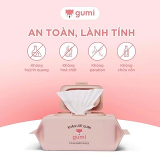 Combo 10 gói khăn ướt GUMI chính hãng không chứa cồn an toàn cho mẹ và bé
