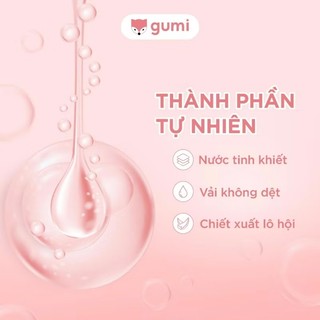 Combo 10 gói khăn ướt GUMI chính hãng không chứa cồn an toàn cho mẹ và bé
