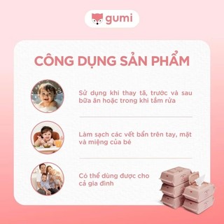 Combo 10 gói khăn ướt GUMI chính hãng không chứa cồn an toàn cho mẹ và bé