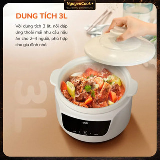Nồi kho hầm dưỡng sinh 5in1 UNIE USC888, công suất 850W, nắp sứ kép cao cấp –khóa ẩm bằng vi áp suất