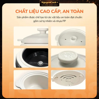 Nồi kho hầm dưỡng sinh 5in1 UNIE USC888, công suất 850W, nắp sứ kép cao cấp –khóa ẩm bằng vi áp suất