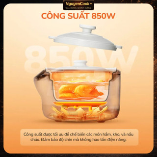 Nồi kho hầm dưỡng sinh 5in1 UNIE USC888, công suất 850W, nắp sứ kép cao cấp –khóa ẩm bằng vi áp suất
