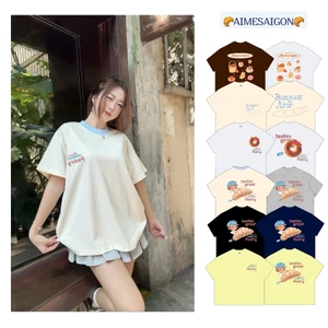 A3 Aimesaigon Áo Thun Big Boxy Local Brand Form Rộng Tay Ngắn Cotton 250gsm "FOOD" Nam Nữ Menswear Kem Unisex Mùa Hè