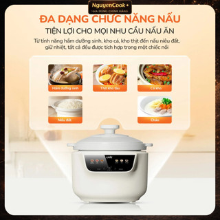 Nồi kho hầm dưỡng sinh 5in1 UNIE USC888, công suất 850W, nắp sứ kép cao cấp –khóa ẩm bằng vi áp suất