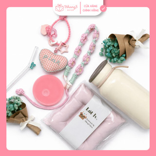 Phụ Kiện Ly & Bình - Dây Đeo, Ống Hút Nơ, Nắp Nhựa - Trang Trí Gói Quà Dễ Thương