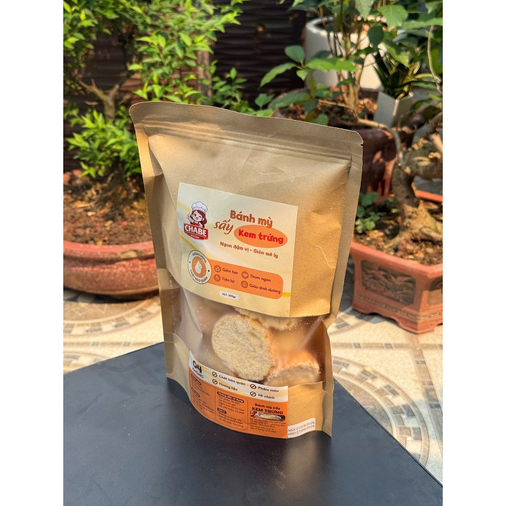Bánh Mì Sấy CHABE FOODS Vị Kem Trứng 300g – Giòn Tan, Thơm Ngậy, Không Ngấy