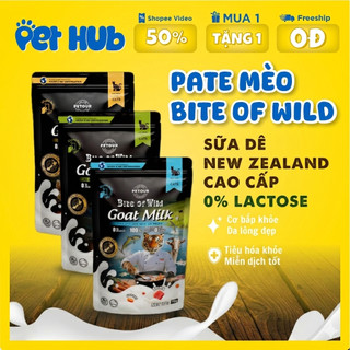 [PATE SỮA DÊ] Pate Cao Cấp Bite of Wild Túi 70G, Công Thức Sữa Dê Cho Mèo Từ 2 Tháng Tuổi