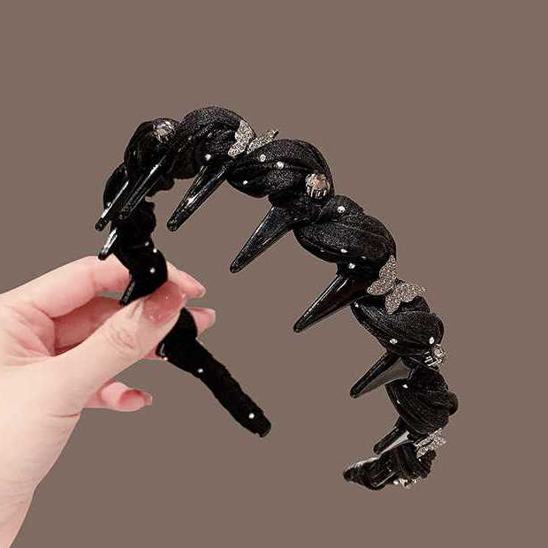 Băng Đô Cài Tóc Nữ Đính Đá, Băng Đô Cài Tóc Voan Đen Đính Đá Cá Tính – Phong Cách Dark Chic, Sang Trọng & Nổi Bật