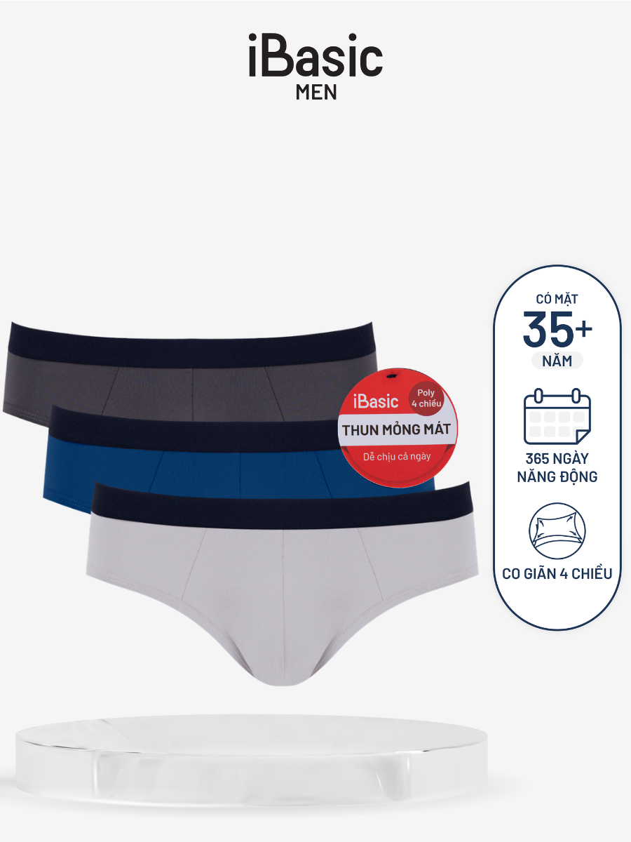 [GIÁ TRẢI NGHIỆM] Combo 3 quần lót nam iBasic brief tam giác thun lạnh ...