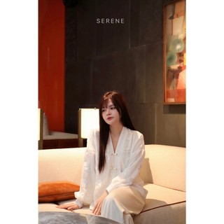 Pháp phục NGỌC SƯƠNG chất lụa cao cấp thêu nổi tay bồng cách điệu Serene