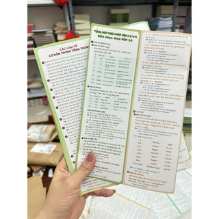 Bộ 2 tờ gấp các loại từ cơ bản trong tiếng trung +Tổng hợp ngữ pháp hsk1-4 biên soạn theo 3.0