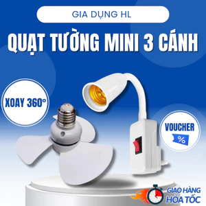 Quạt Cắm Ổ Điện Mini Treo Tường, Xoay Góc Linh Hoạt, Gọn Nhẹ, Tiết Kiệm Điện