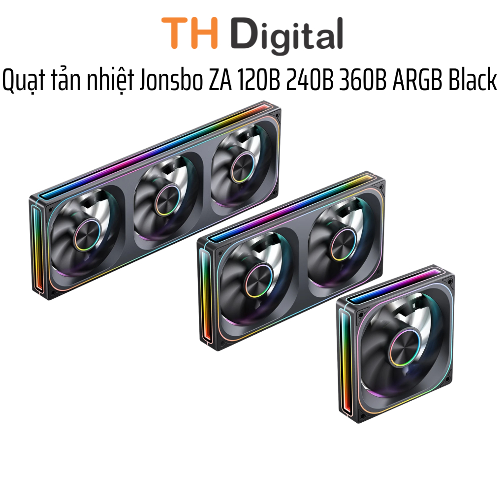 Quạt tản nhiệt Jonsbo ZA 120B 240B 360B ARGB Black / Reverse - Hàng ...