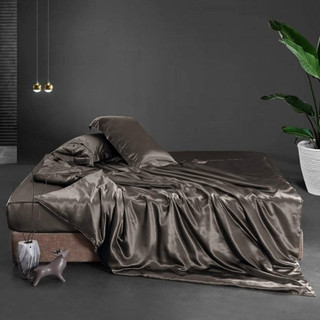 🧧LỤA SILK🧧Chăn Ga Gối Phi Lụa Mã Xám Chì Sang Trọng - Hàng Loại 1 Mềm Mát - Chăn Ga Sỉ HCM