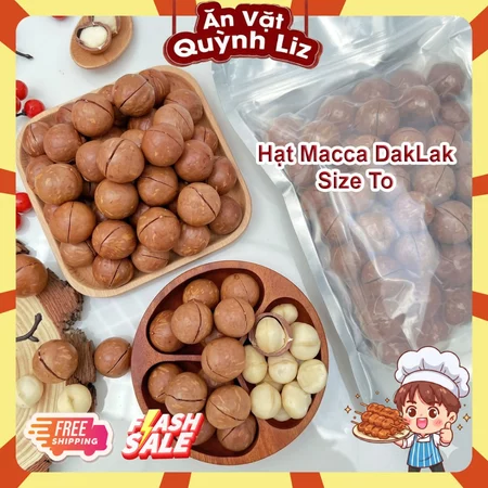 500G Hạt Macca Đắk Lắk Size Đại, Hạt Macca Sấy Nứt Vỏ, Macca Giòn Tan Không Hôi Dầu, Xuất Sứ Rõ Ràng