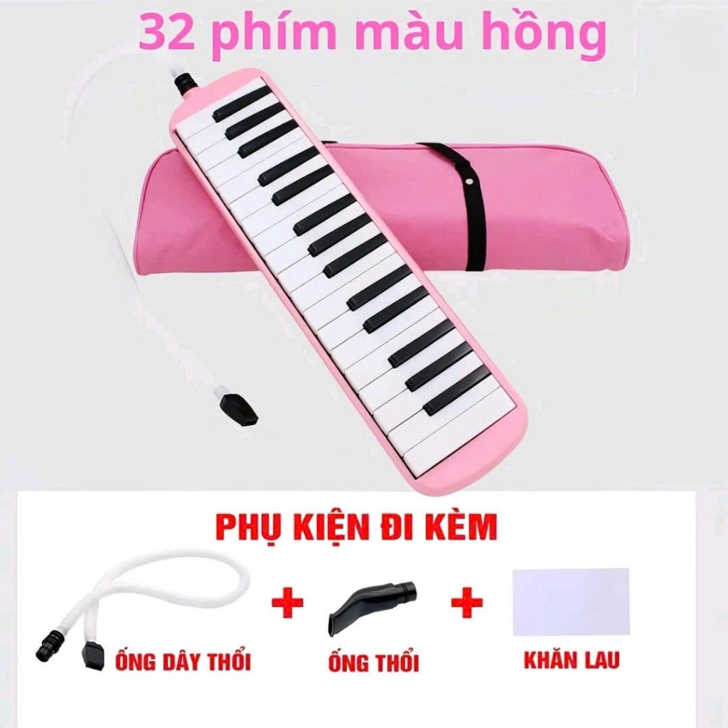 Kèn Melodica 32 Phím – Âm Chuẩn – Dễ Thổi – Tặng Full Phụ Kiện – Túi + Ống Thổi Ngắn Dài Cho Bé
