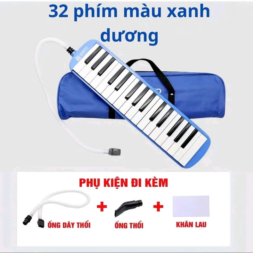 Kèn Melodica 32 Phím – Âm Chuẩn – Dễ Thổi – Tặng Full Phụ Kiện – Túi + Ống Thổi Ngắn Dài Cho Bé