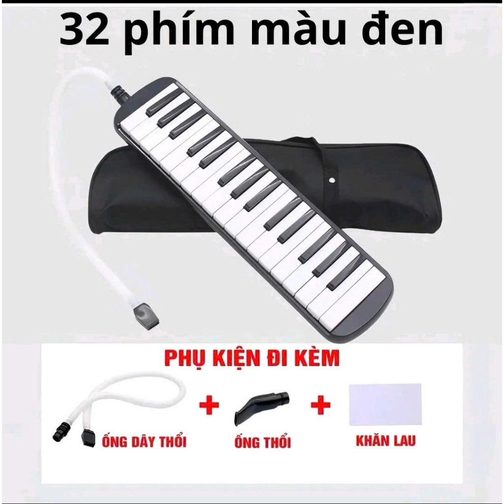 Kèn Melodica 32 Phím – Âm Chuẩn – Dễ Thổi – Tặng Full Phụ Kiện – Túi + Ống Thổi Ngắn Dài Cho Bé