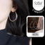 9LUX Khuyên tai vòng tròn đầu thon KT80 cá tính, bông tai nữ đẹp