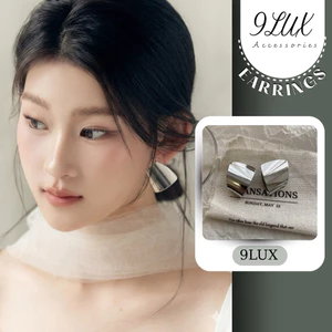9LUX Khuyên tai nữ gập nửa cá tính đơn giản KT75 , Khuyên tai phong cách sang chảnh