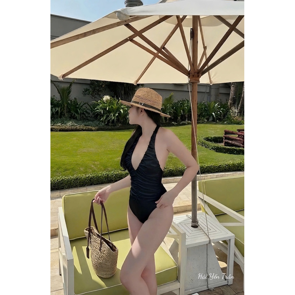 Áo bodysuit rúm cổ V hở lưng siu đẹp