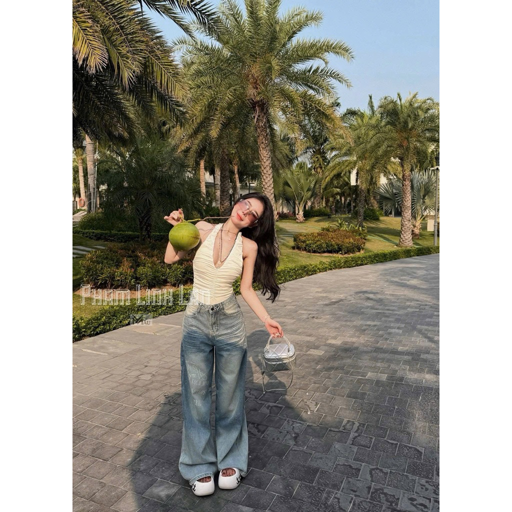 Áo bodysuit rúm cổ V hở lưng siu đẹp