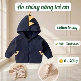 Áo chống nắng thỏ trẻ em UV50+ cotton tổ ong cho bé gái 6-40kg áo khoác mỏng mùa hè Lion1