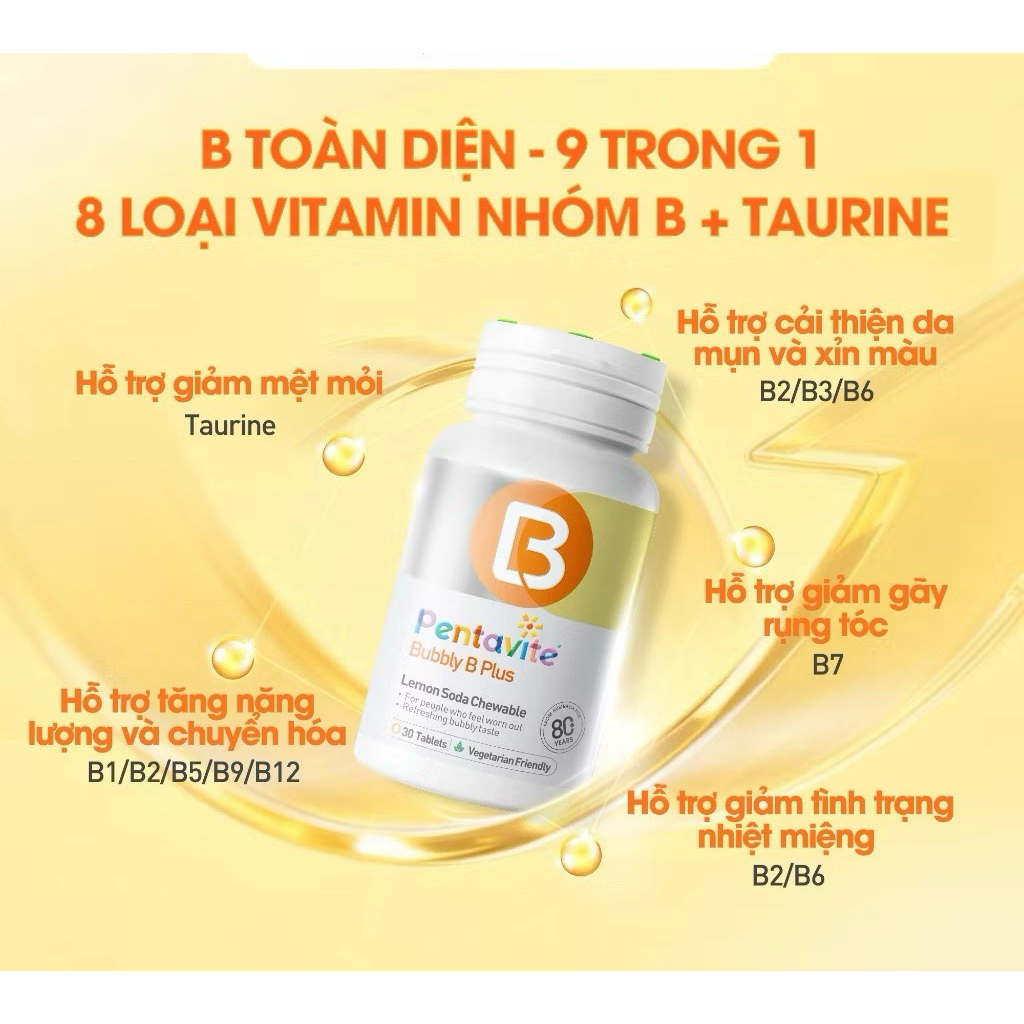 ✅(chính hãng) Pentavite B giúp bổ sung 8 loại vitamin nhóm B, viên nhai ngon (date mới)
