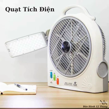 Quạt Tích Điện - Quạt Để Bàn Tích Điện Sử Dụng Liên Tục 10-15H Tích Hợp Đèn Chiếu Sáng BH 12 Tháng
