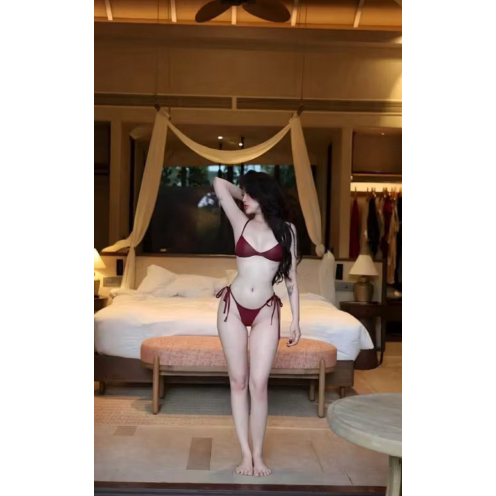 Bikini DTD 2 mảnh nhỏ màu mận xinh ( che tên- hoả tốc)