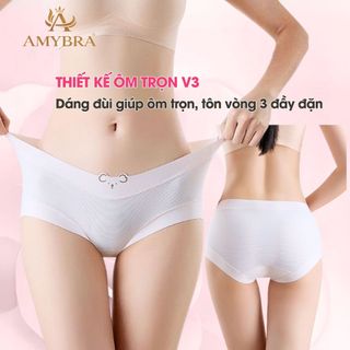 Quần Lót Nữ Su Thông Hơi Thoáng Mát – Quần Chip Nữ Cạp Vừa Họa Tiết Gấu, Đáy 2 Lớp – AMYBRA L718