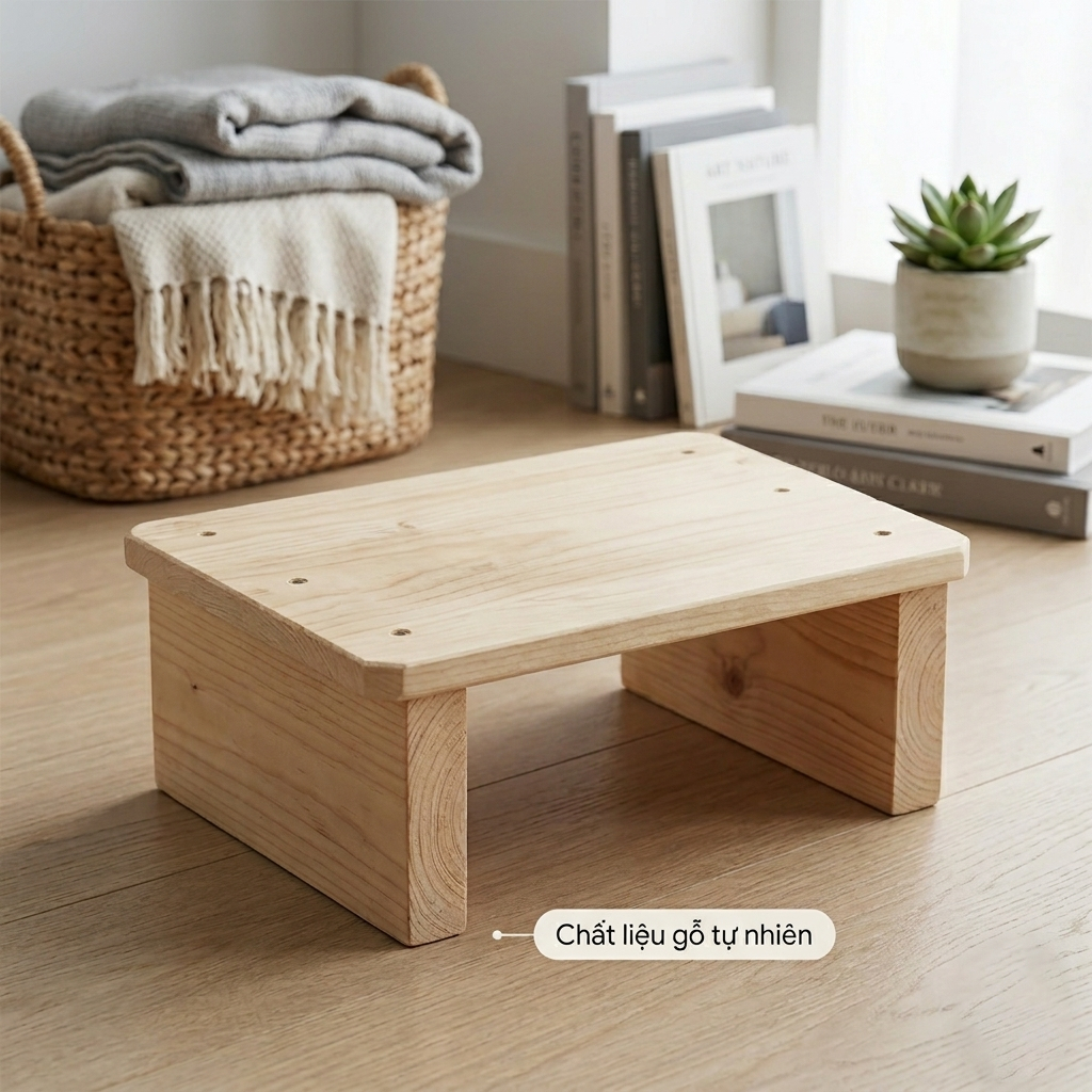 Ghế Gỗ Mini, Ghế Con, Ghế Đôn Đa Năng - Ghế Gỗ Tự Nhiên Kê Chân, Ngồi Nhặt Rau, Cho Bé Bước Chỗ Thấp
