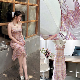 SEP House - Set voan 2 dây cô V viền ren cột nơ lưng phối chân váy đuôi cá lửng đính nơ trendy mùa hè 2026