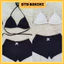 Set bikini DTD đi biển kiểu áo 2 mảnh kèm quần short mini chất thun co giãn, đồ bơi quần đùi