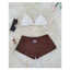 Set bikini DTD đi biển kiểu áo 2 mảnh kèm quần short mini chất thun co giãn, đồ bơi quần đùi