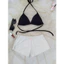 Set bikini DTD đi biển kiểu áo 2 mảnh kèm quần short mini chất thun co giãn, đồ bơi quần đùi